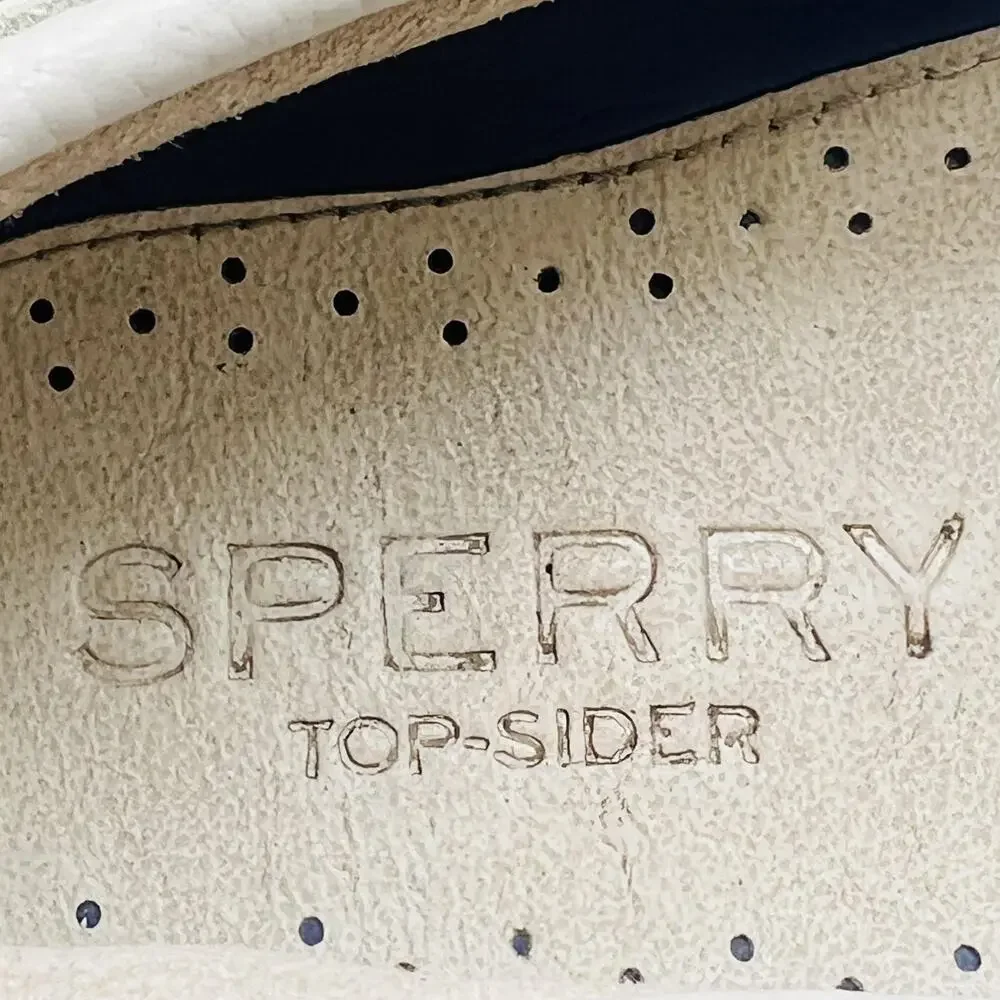 Sperry Shoes Mens 9 White Leather Top Sider Boat Moc Toe Casual Comfort Nautical